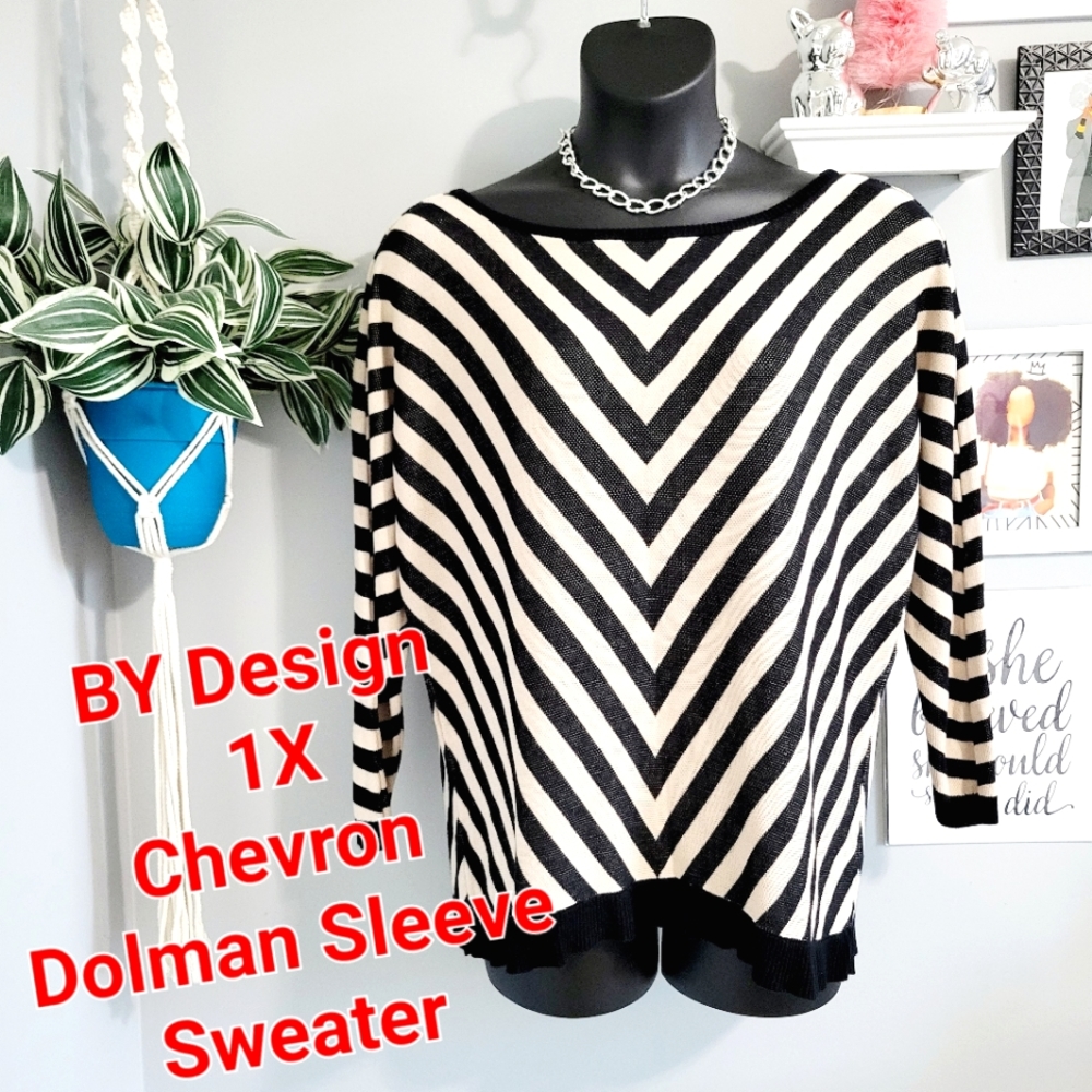 By Design Chevron Dolman Sleeve Sweater